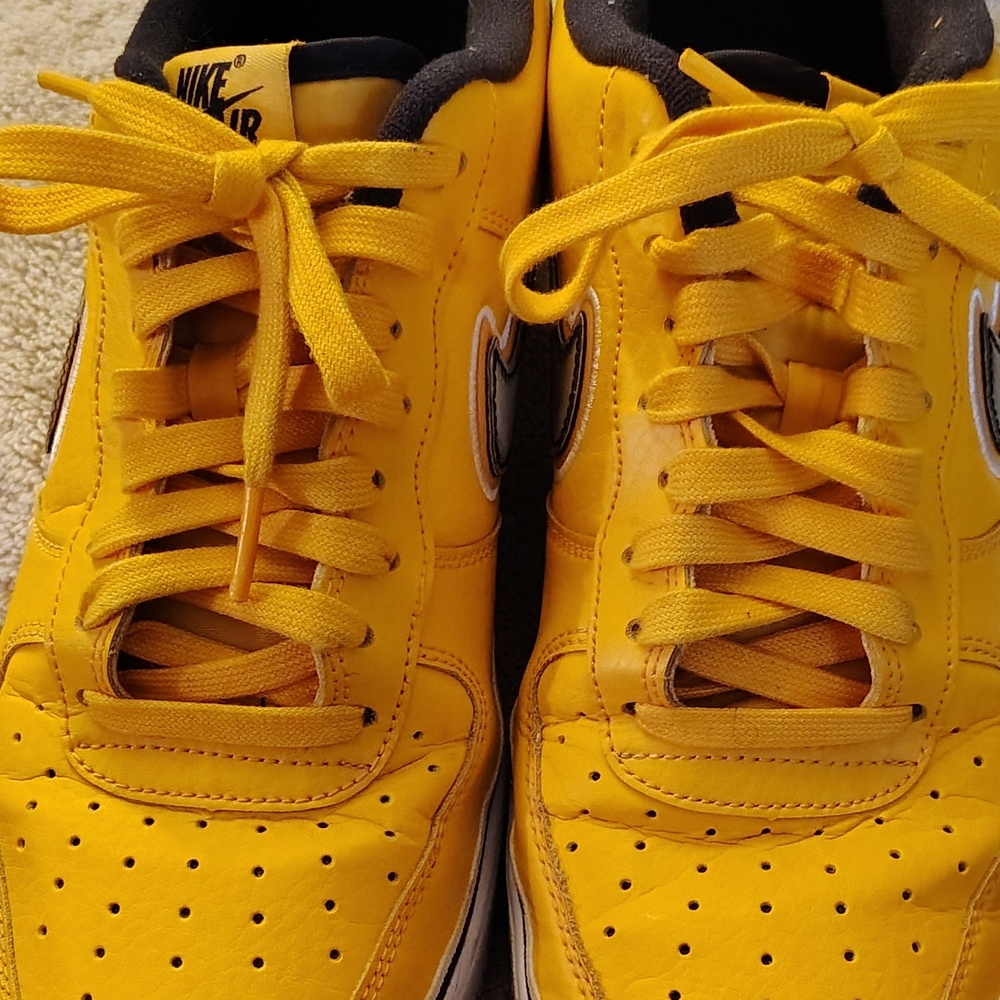 Nike Gold Sneakers with Low-Top Design and Perforated Detailing